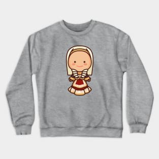 Cute Italian Sardinia Woman with Traditional Dress Crewneck Sweatshirt